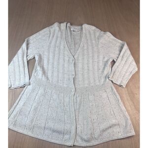 Croft & Barrow Longline Cardigan Women’s XXL Beige Speckled Knit Sweater